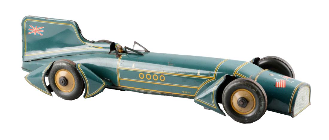 German Tin Litho Blue Bird Race Car. (1 of 4)