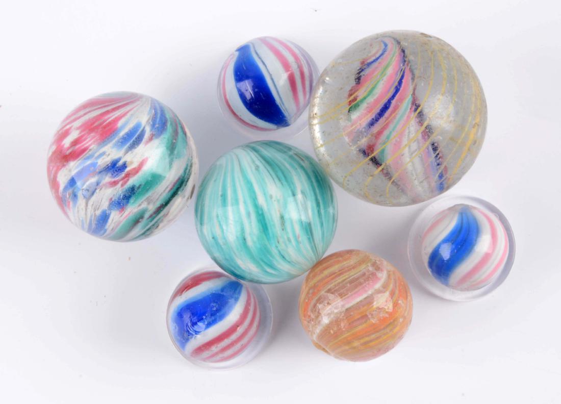 Lot Of 7: Onionskin Marbles. (1 of 1)