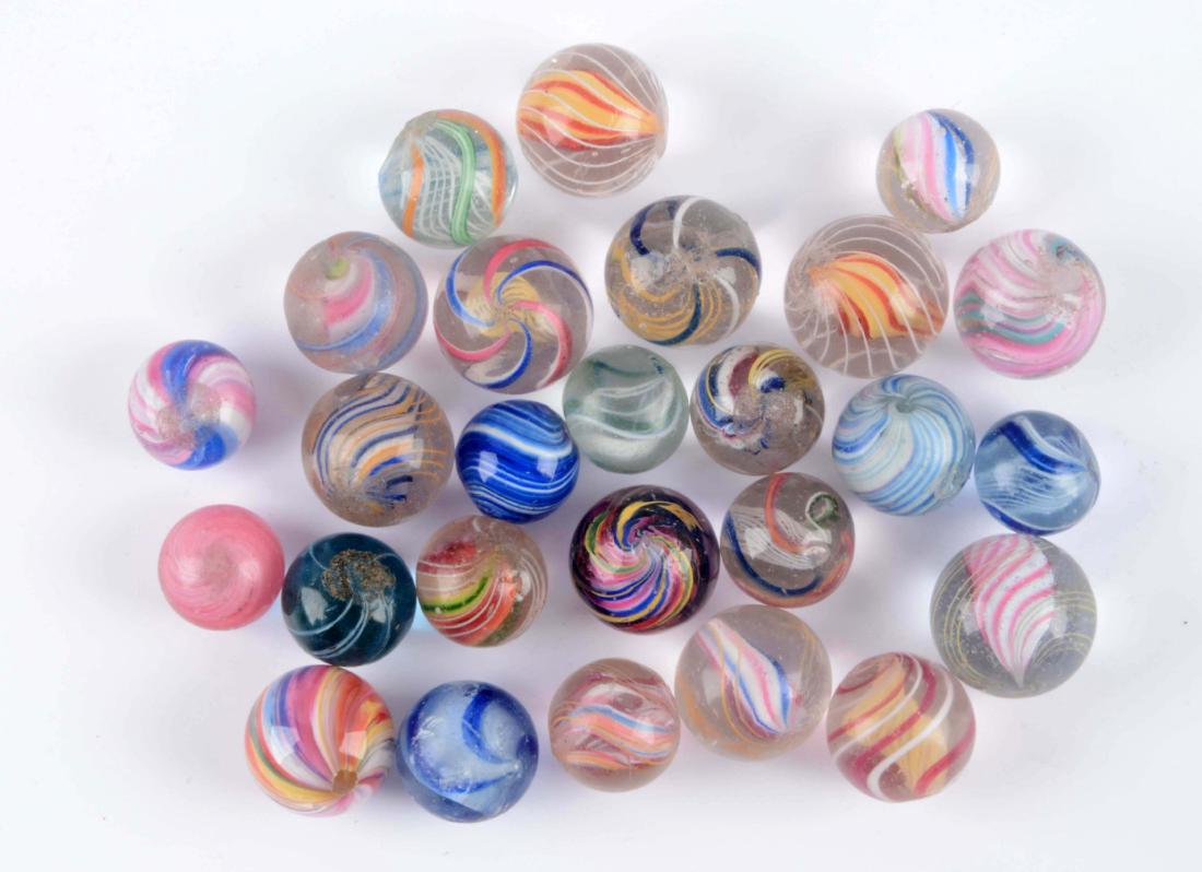 Lot Of 26: Small Handmade Marbles. (1 of 1)
