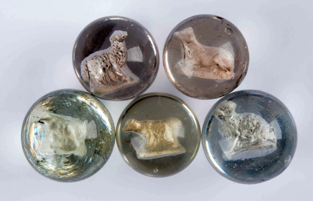 Lot Of 5: Sulfide Marbles. (1 of 1)