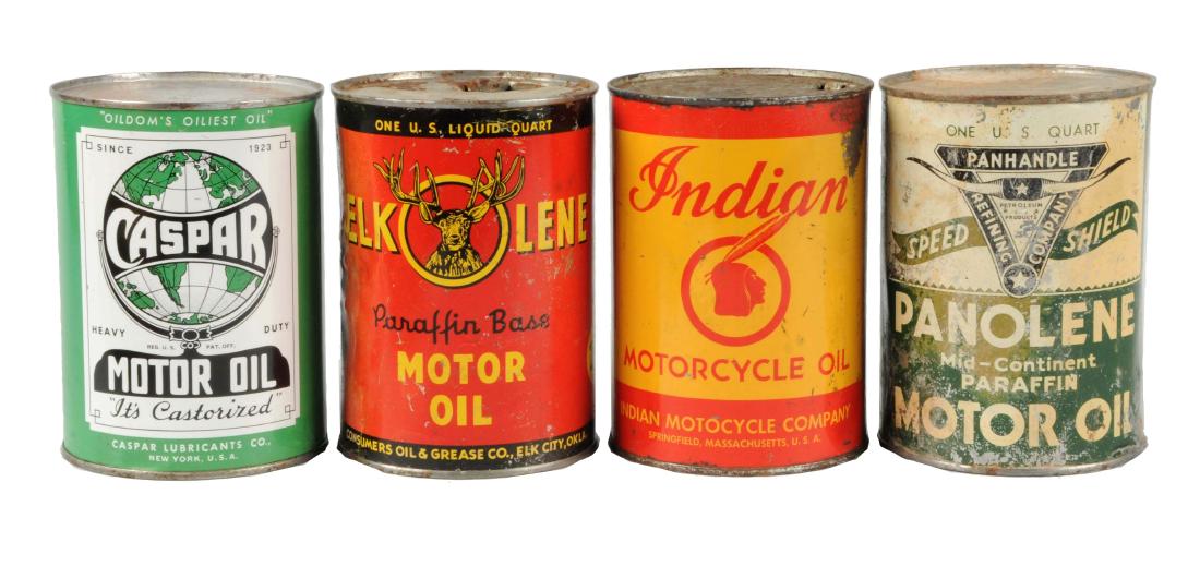 Lot of 4:  One Quart Motor Oil Cans. (1 of 2)