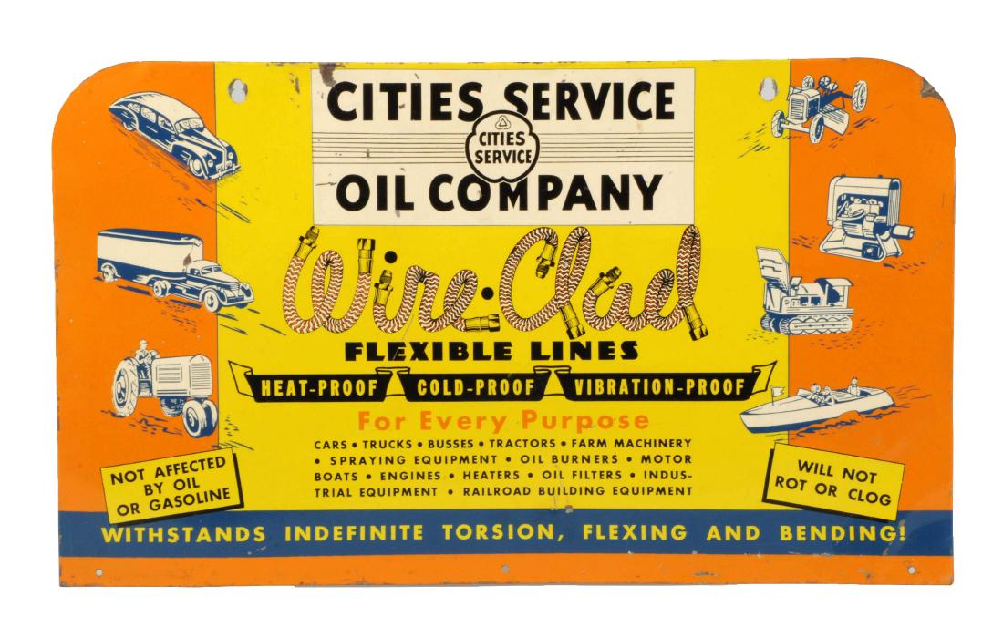 Cities Service Wire Clad Flexible Lines Metal Display. (1 of 2)