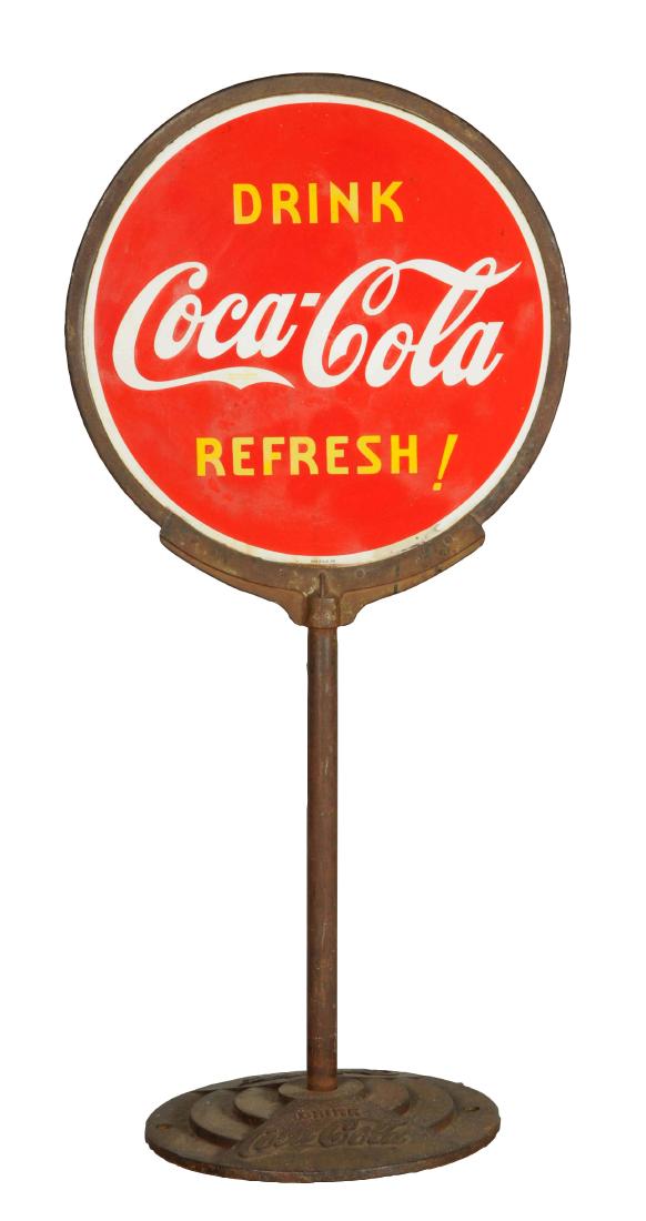Drink Coca-Cola Porcelain Curb Sign. (1 of 4)