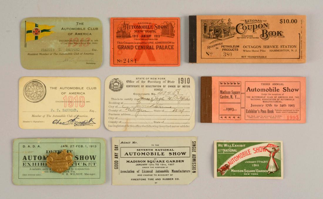 Lot of 10: Automobile Club of America Ephemera. (1 of 2)