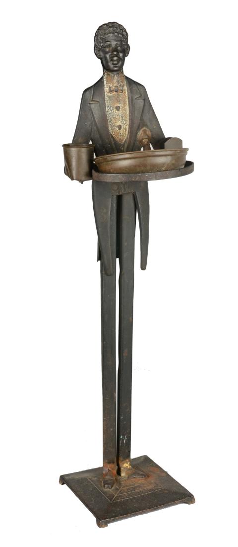 Figural Cast Iron Butler Smoking Stand. (1 of 5)