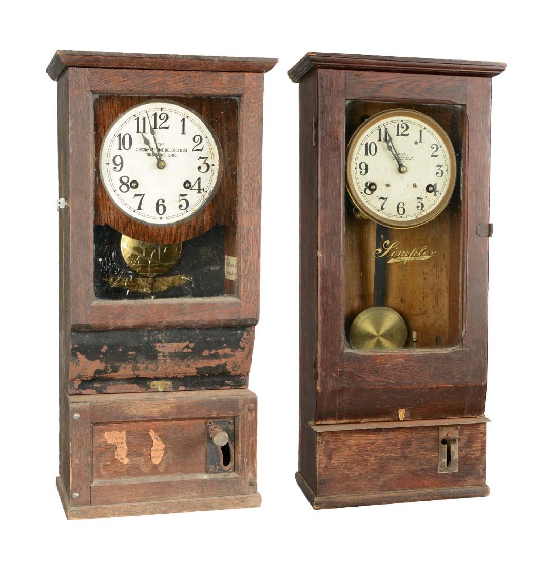 Lot Of 2: Simplex & Cincinniati Time Clocks. (1 of 19)