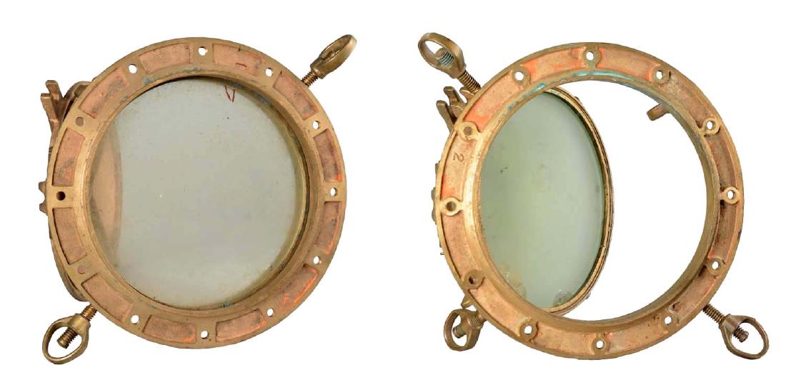 Lot Of 2: Brass Ship Port Holes. (1 of 15)