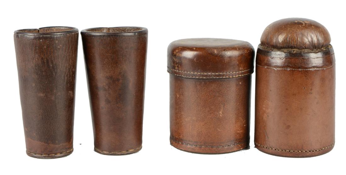 Lot Of 4: Leather Dice Cups. (1 of 6)