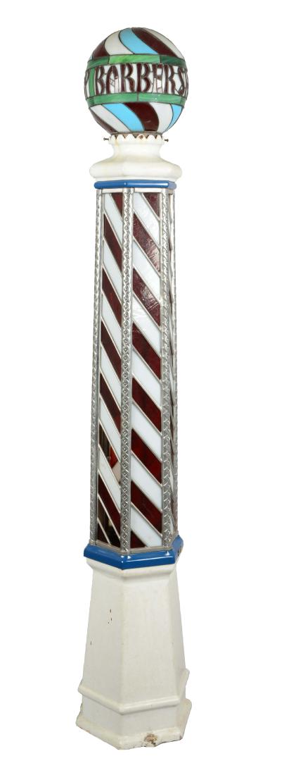 Koken Floor Model Porcelain And Glass Barber Pole With (1 of 9)
