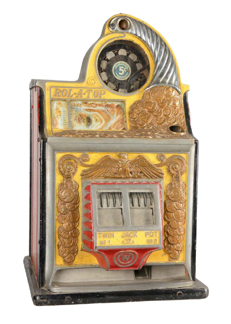**5¢ Watling Rol-A-Top Twin Jackpot Slot Machine. (1 of 9)
