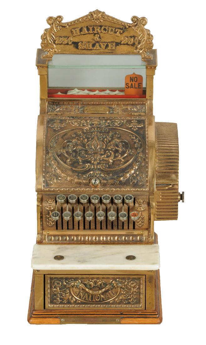 Brass National Cash Register Barber Shop Model 317. (1 of 5)