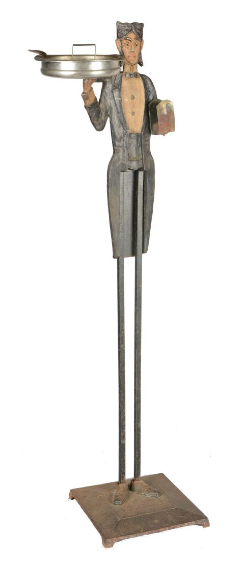 Figural Cast Iron Butler Smoking Stand. (1 of 5)