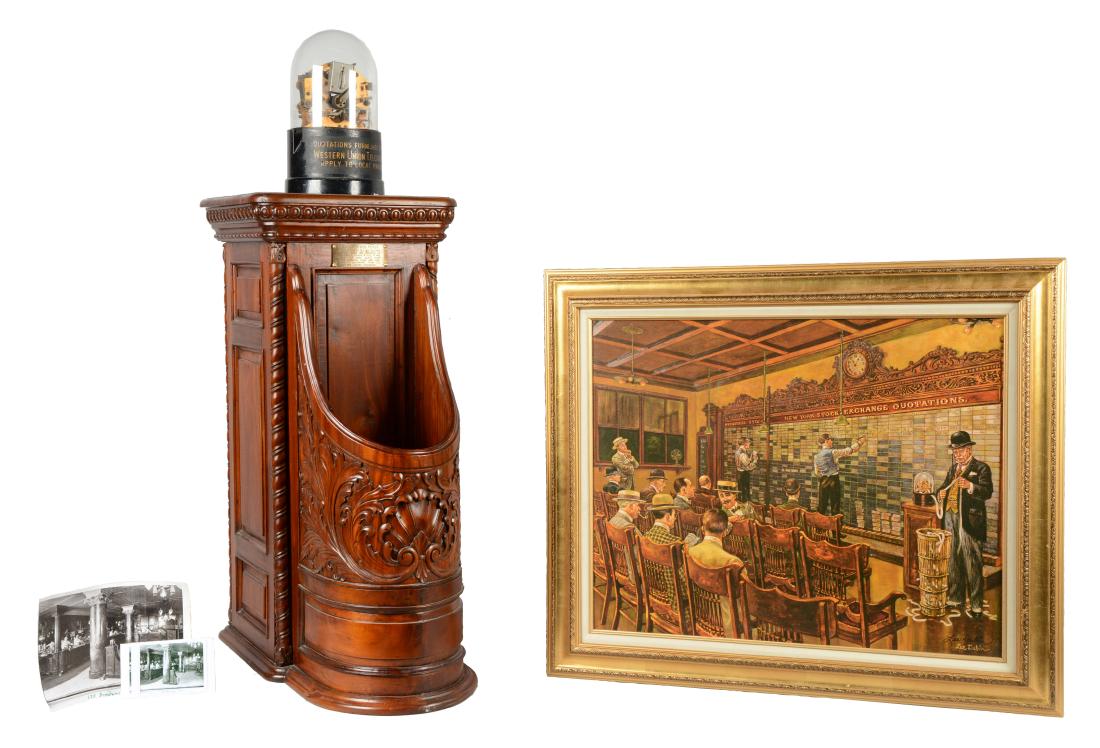 Lot Of 4: Edison Stock Ticker With Stand And Art. (1 of 12)