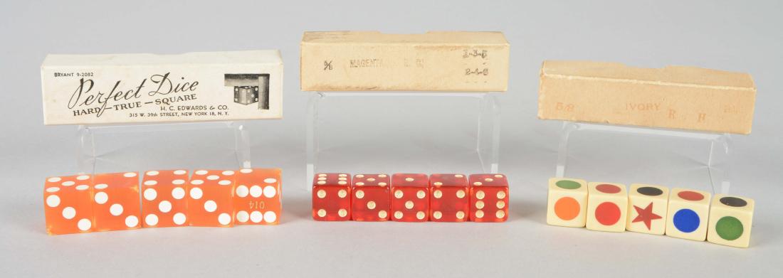 Lot Of 3: Sets Of Dice. (1 of 7)
