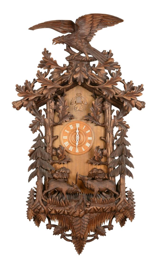 Rare Monumental Ornate Carved Wood Cuckoo Clock. (1 of 9)