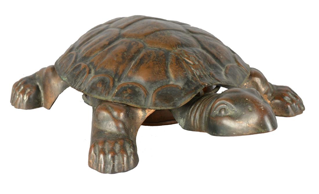 Figural Cast Iron Turtle Spittoon. (1 of 6)