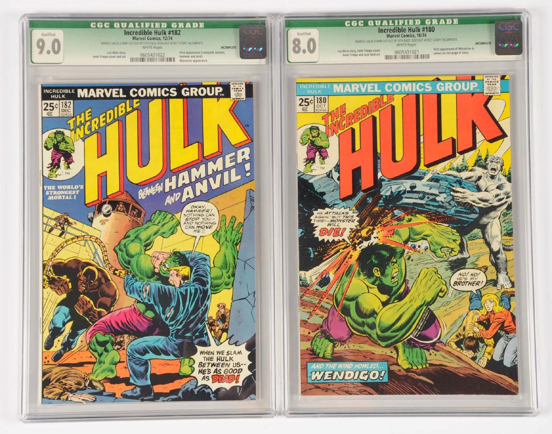 Lot Of 2: Incredible Hulk #180 & #182 White Pages CGC (1 of 4)