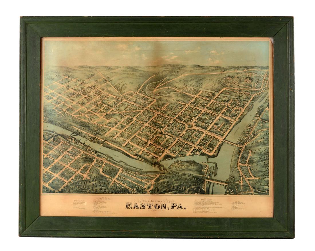 Framed Birdseye View of Easton, Pa. (1 of 1)