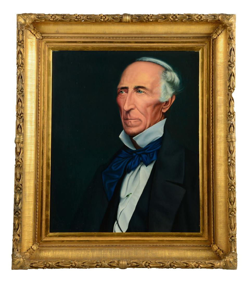 Large Framed Portrait of President John Tyler w/ Blue (1 of 4)