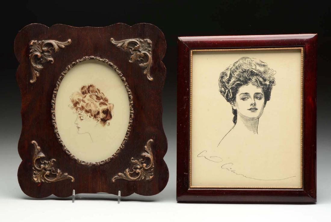 Lot Of 2: Framed Gibson Girl Prints. (1 of 1)