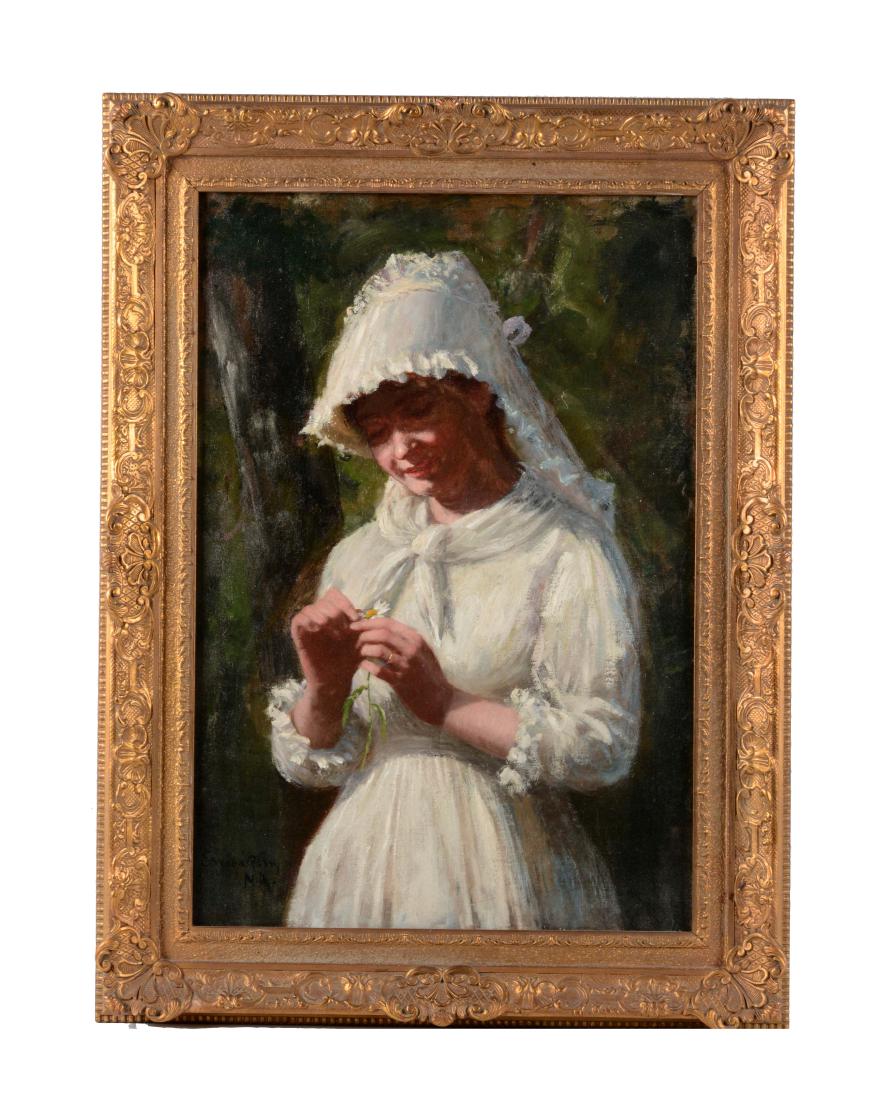 Young Girl in White Dress by E. Wood Perry. (1 of 3)
