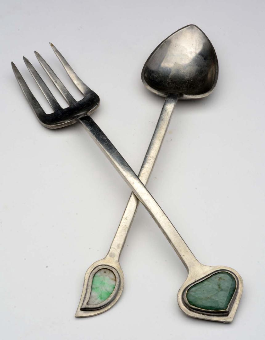 Arts & Crafts Pewter Serving Set. (1 of 8)