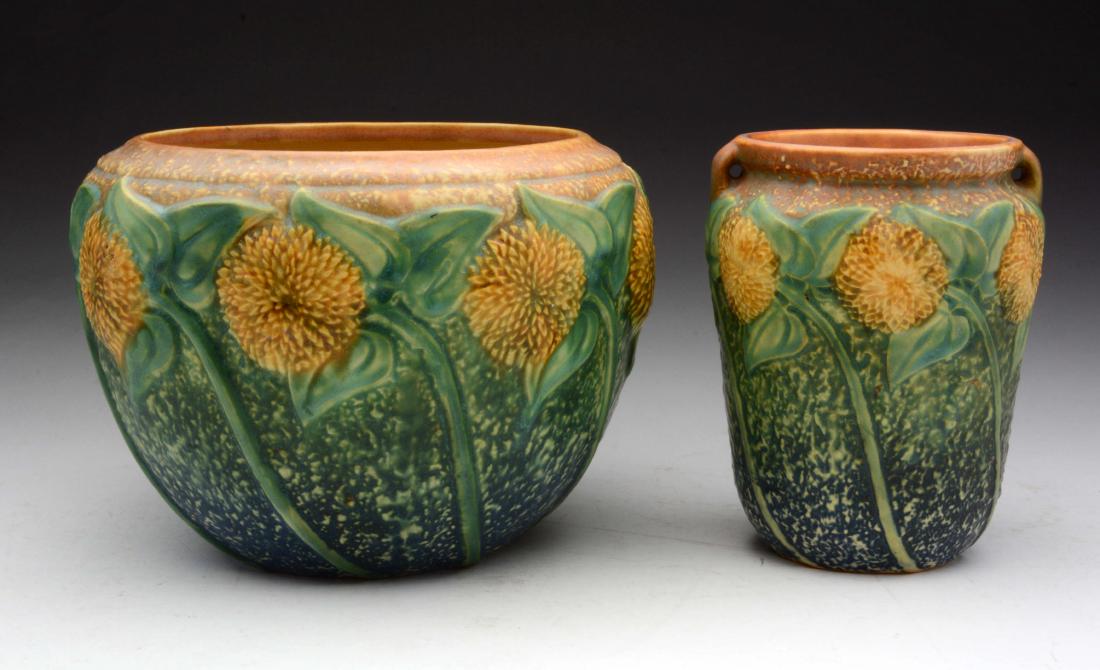 Lot of 2: Roseville Sunflower Pieces. (1 of 6)
