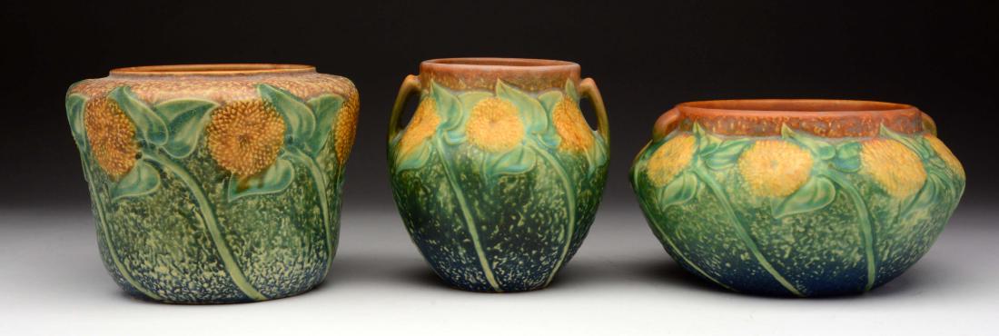Lot of 3: Roseville Sunflower Pieces. (1 of 7)