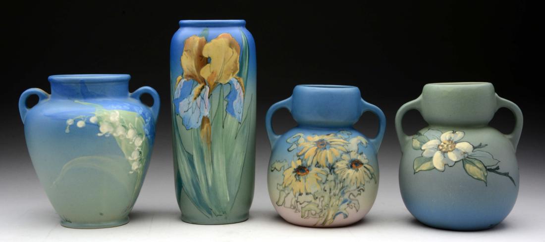Lot of 4: Weller Hudson Vases. (1 of 16)