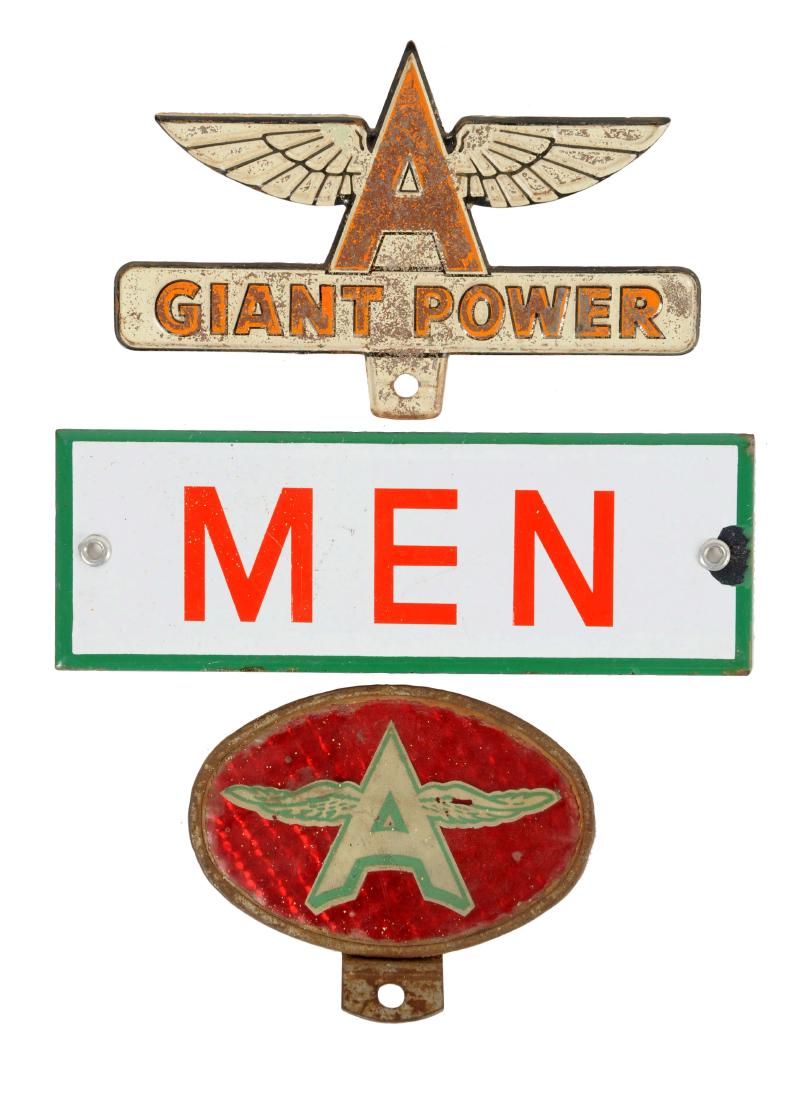 Lot of 3: Flying A License Plate Toppers & Restroom (1 of 1)