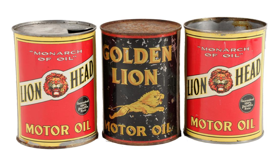 Lot Of Three: Gilmore Motor Oil Quart Cans. (1 of 2)