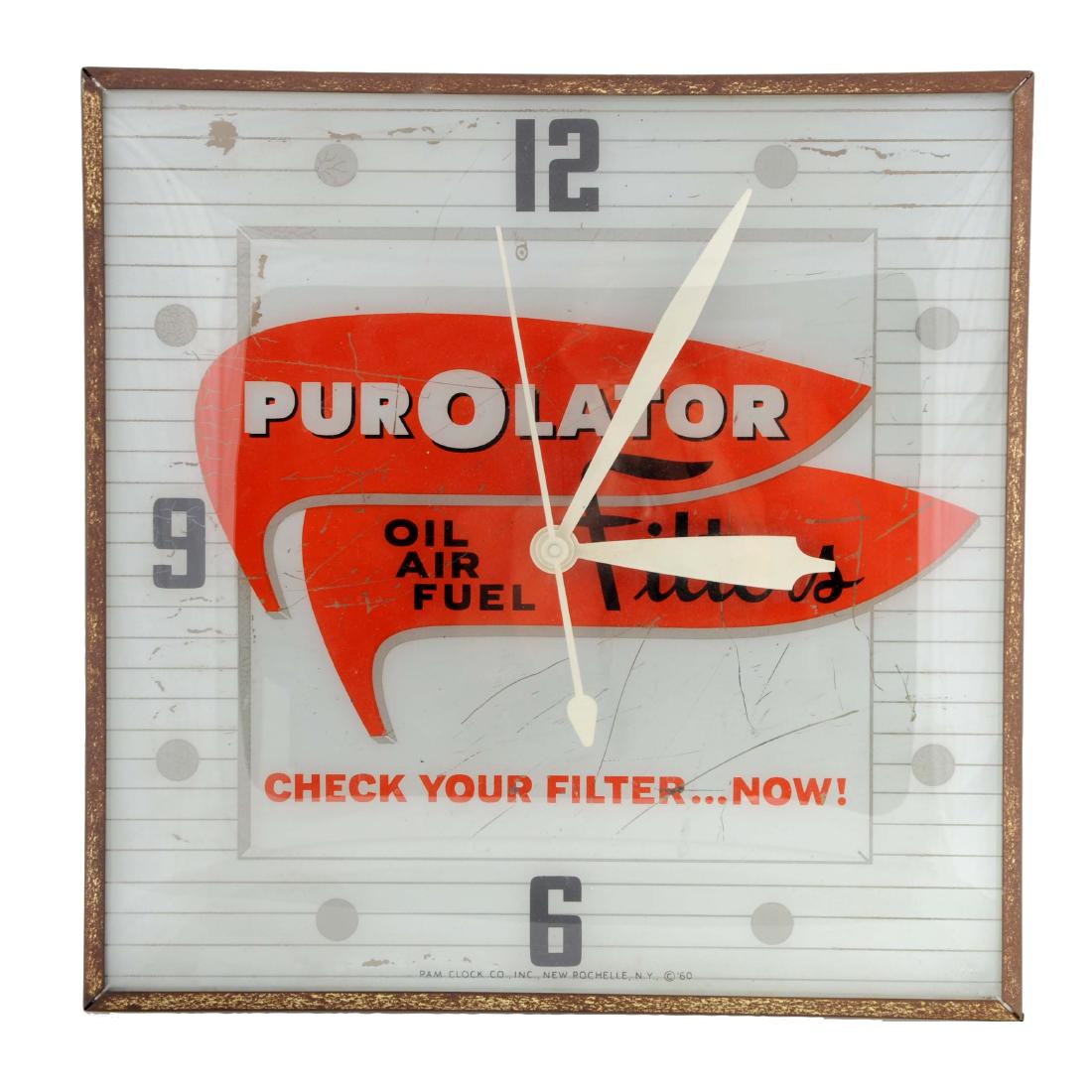 Purolator Oil, Air, Fuel Filters Lighted Clock. (1 of 1)