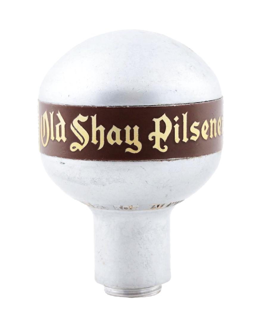 Old Shay Pilsener Aluminum Newman Tap Knob.: Victor Brewing Co., Jeannette, Pa. Band is clean with overall light wear to case.Condition(Excellent).Dimensions2 -1/2" T.