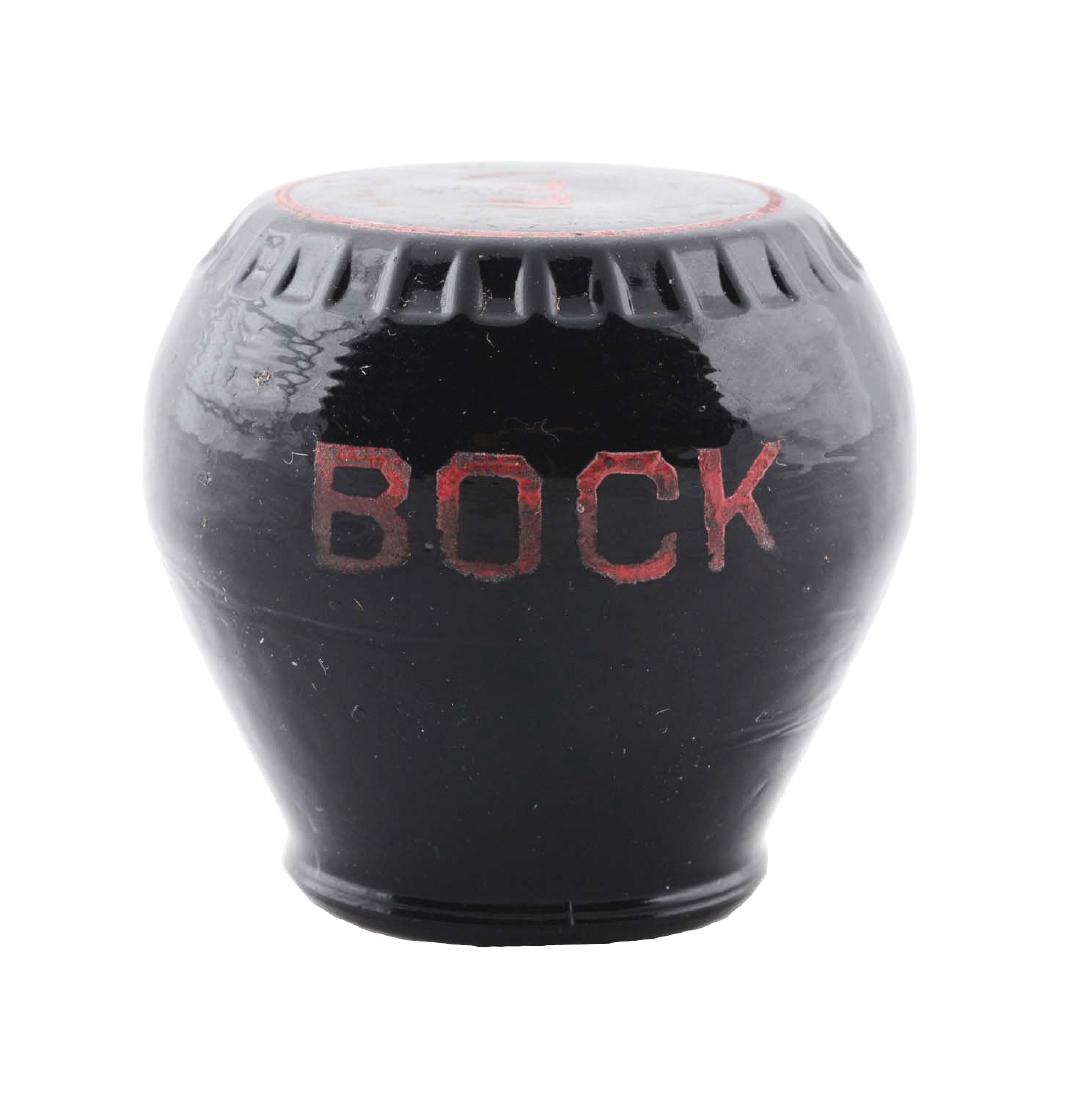 Old Billy Bock Beer Glass Newman Tap Knob.: Victor Brewing Co., Jeannette, Pa. Glass is clean with no chips or cracks. Some overall wear to the lettering. Condition(Very Good).Dimensions1 - 3/4" T.