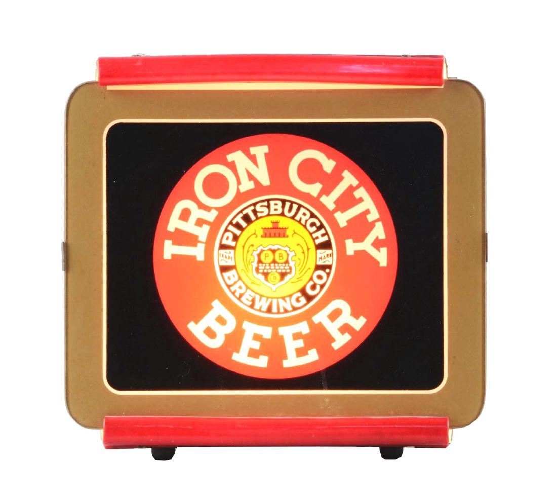 Iron City Beer Reverse Glass Light-Up Sign. (1 of 3)