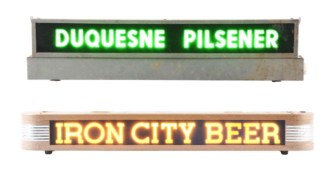 Lot Of 2: Iron City & Duquesne Pilsener Light Up Signs. (1 of 3)