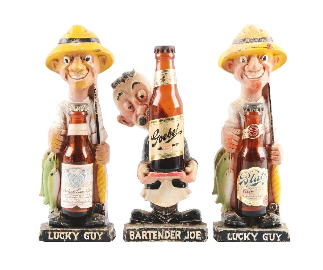 Lot of 3: Chalkware Bar Back Statues. (1 of 4)