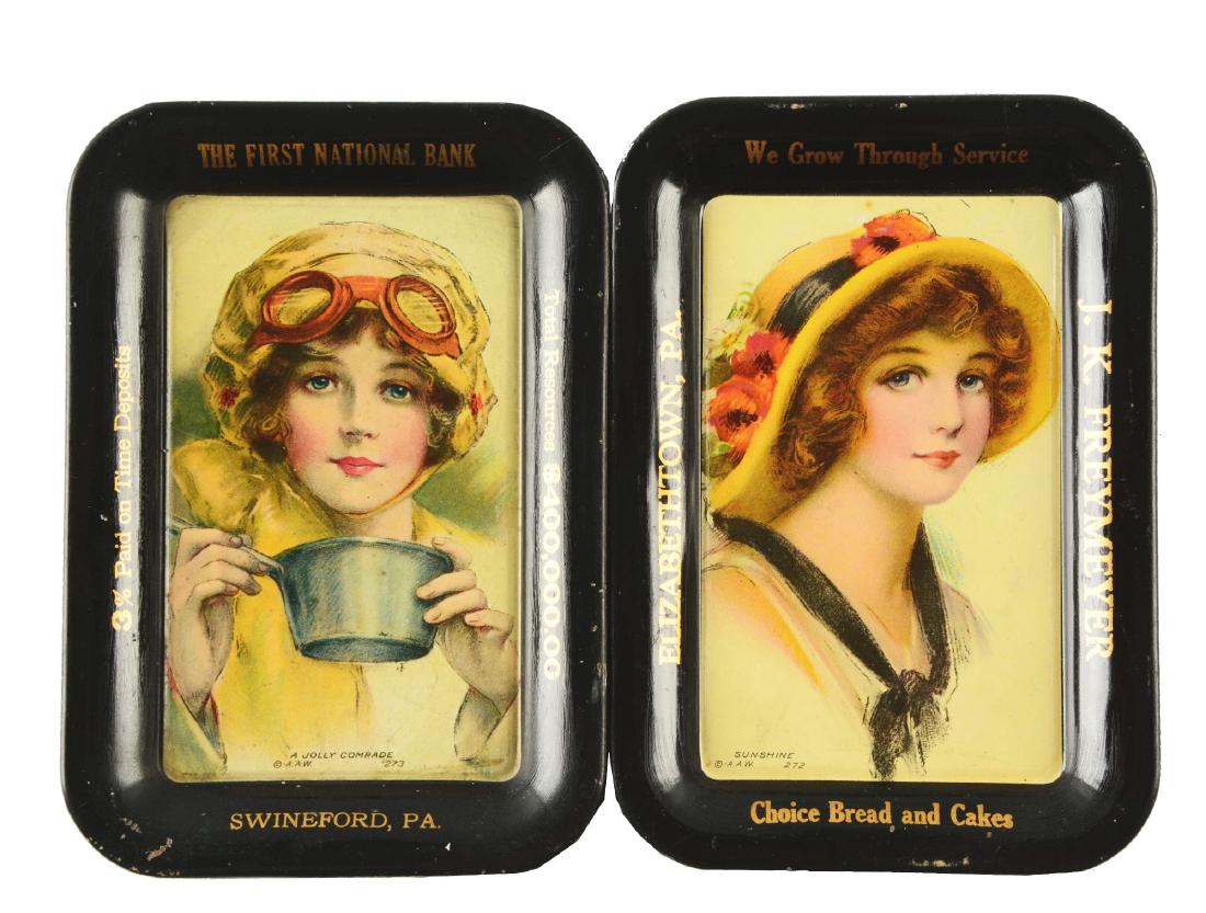 Lot of 2: Advertising Tip Trays. (1 of 6)