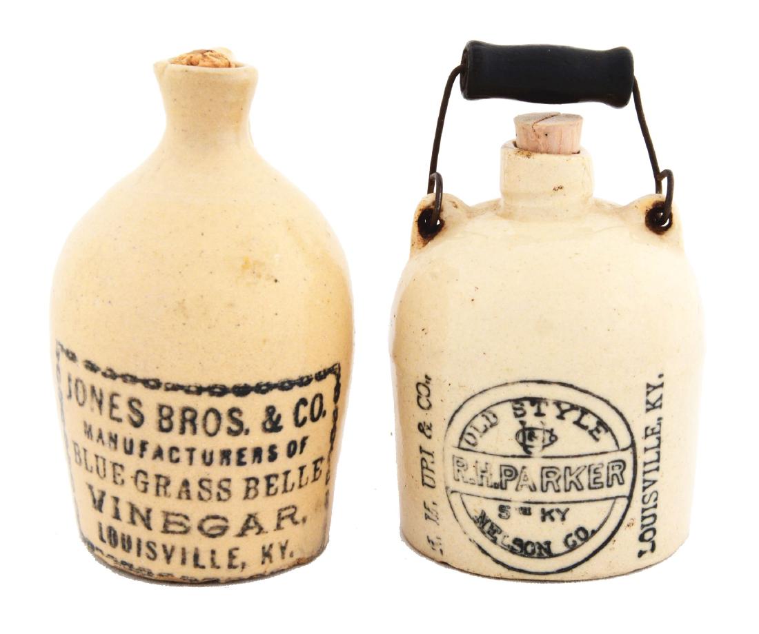 Lot of 2: Small Early Crock Jugs. (1 of 4)