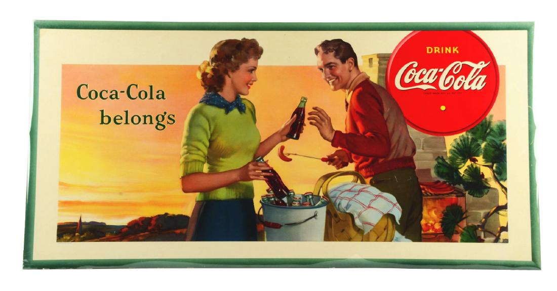 1942 Coca-Cola Belongs Large Coke Poster. (1 of 9)