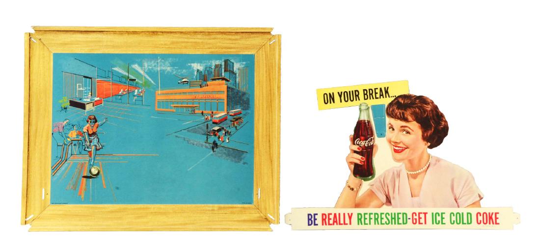 Lot of 2: 1960's Coca-Cola Self Framed Signs. (1 of 9)