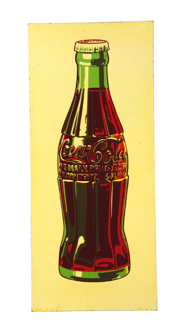 1944 Coca-Cola Masonite Bottle Sign. (1 of 8)