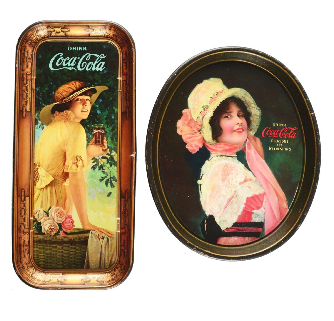 Lot Of 2: 1914 & 1916 Coca-Cola Tin Trays. (1 of 6)