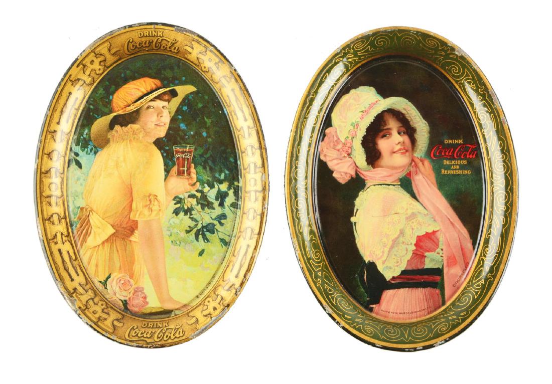 Lot Of 2: 1914 & 1916 Coca-Cola Tin Trays. (1 of 3)