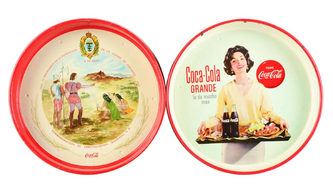 Lot Of 2: Coca-Cola Round Tin Trays. (1 of 13)