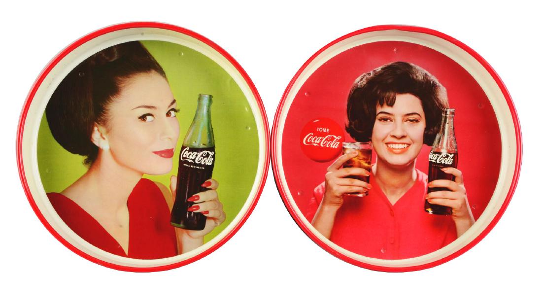 Lot Of 2: 1960's Coca-Cola Round Tin Trays. (1 of 14)