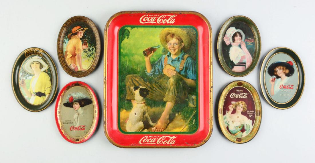 Lot of 7: Coca-Cola Serving & Tip Trays. (1 of 4)