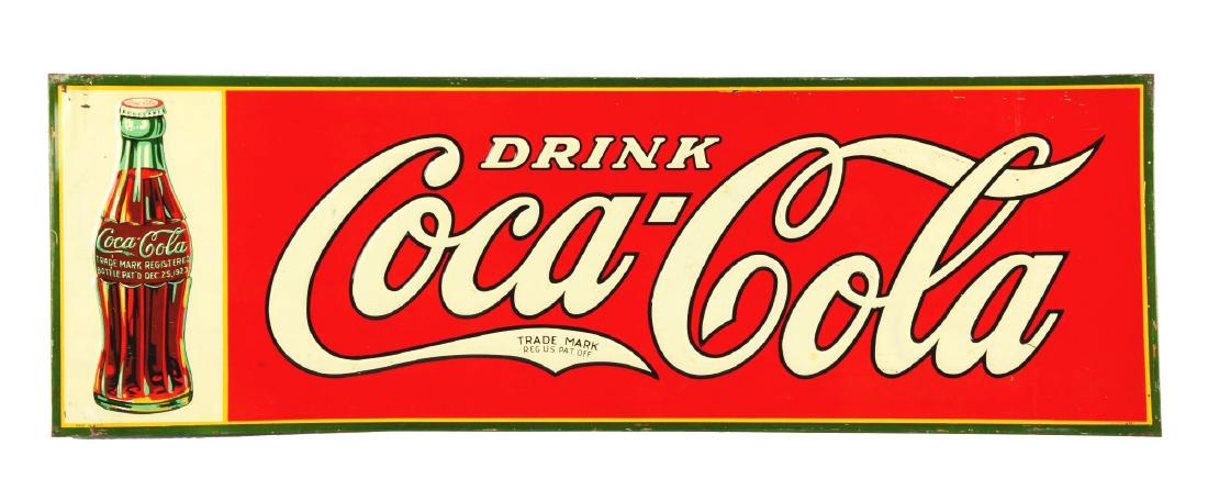 1931 Embossed Tin Coca-Cola Sign. (1 of 6)