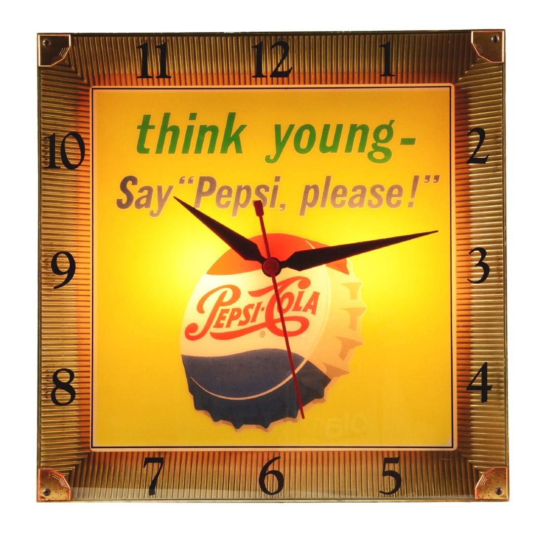 1950's Pepsi Plastic and Metal Lighted Clock. (1 of 4)