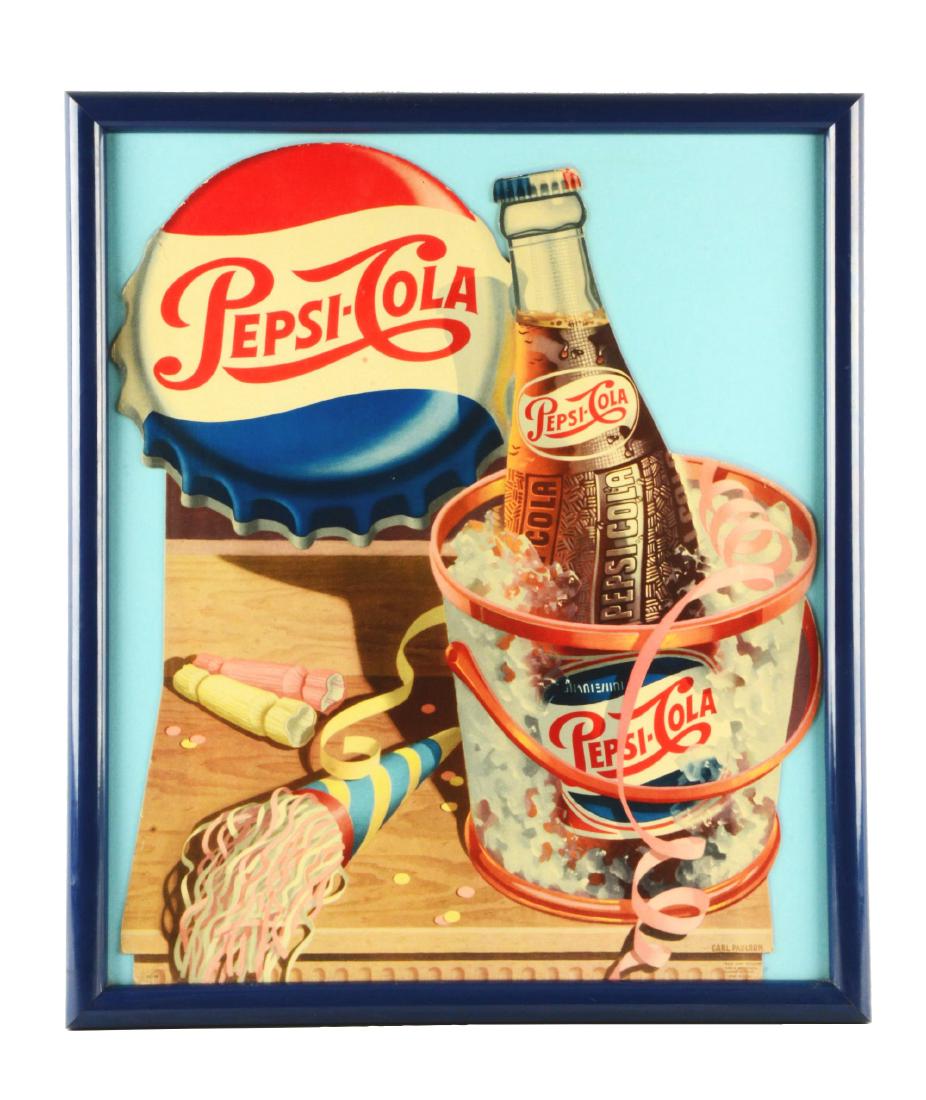 1950's Pepsi Cardboard Cutout Sign. (1 of 5)